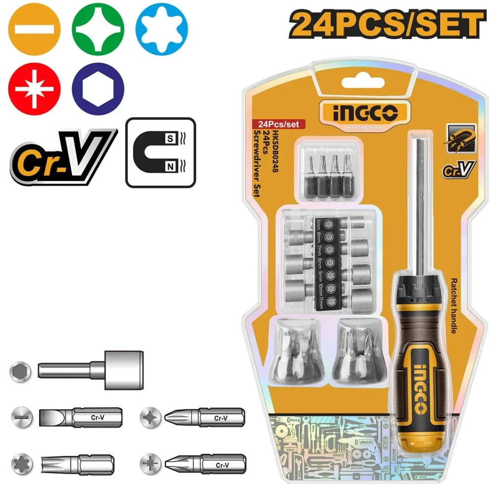 Set surubelnita  24buc. INGCO HKSDB0248
