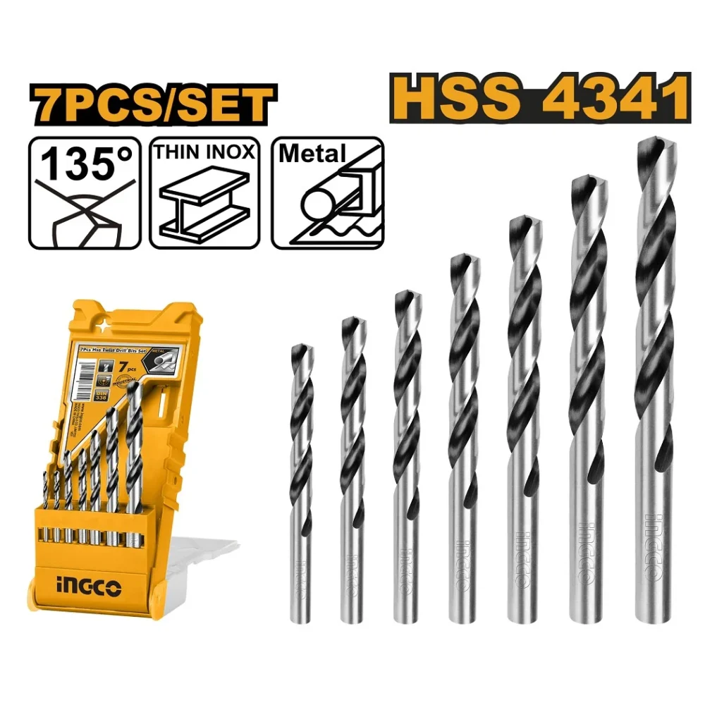 Set de burghiu pentruri metal 7buc INGCO AKD1075