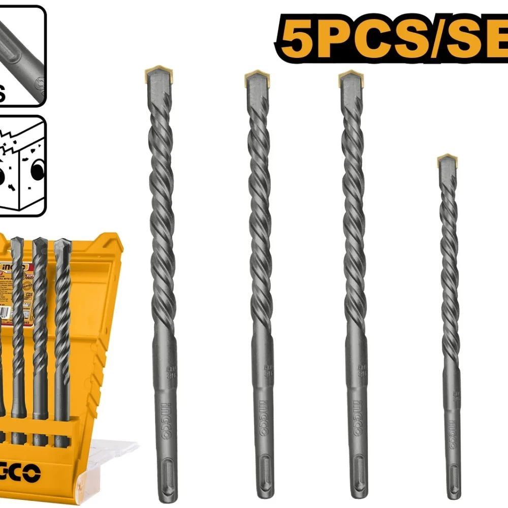 Set de burghiuri pentru beton SDS-plus 5buc INGCO AKD2052