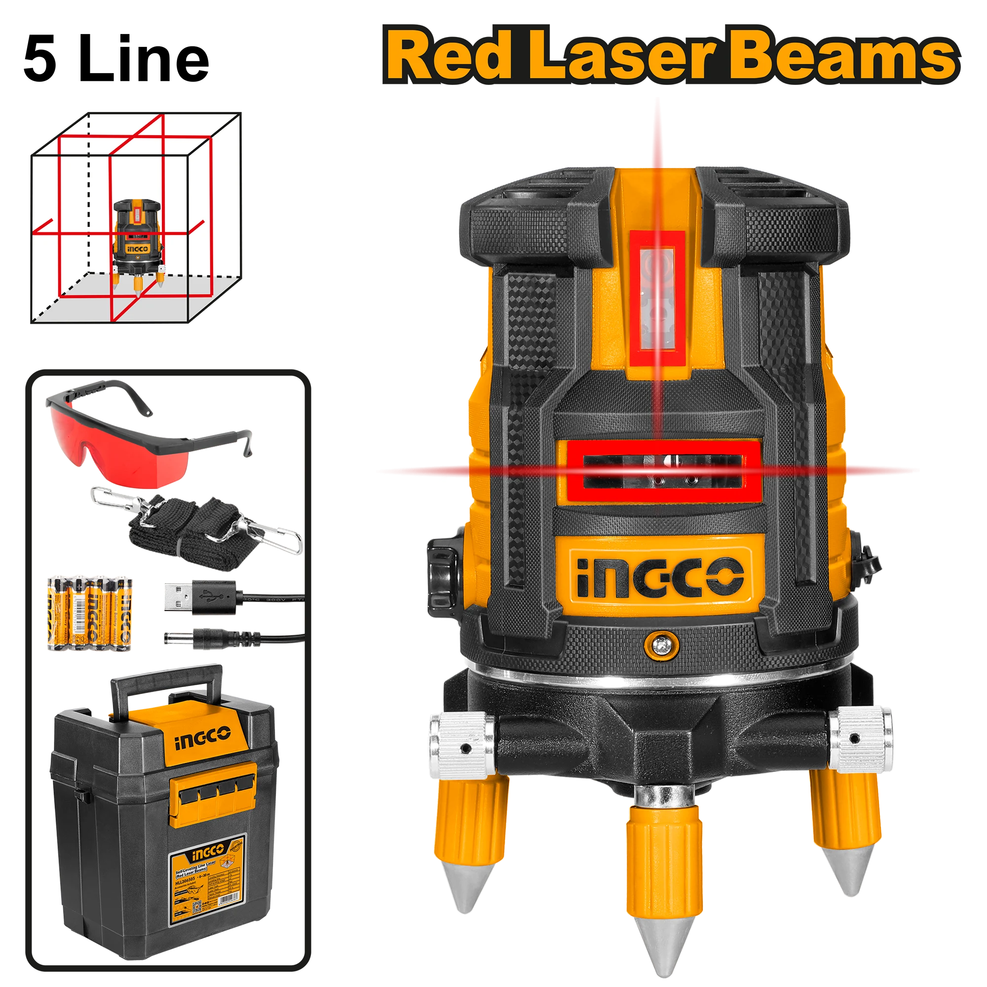 Nivela laser multi-linie 0-30m INGCO HLL306505 Nivela laser multi-linie 0-30m INGCO HLL306505