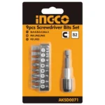 Set biti cu adaptor 9 buc INGCO AKSD0071