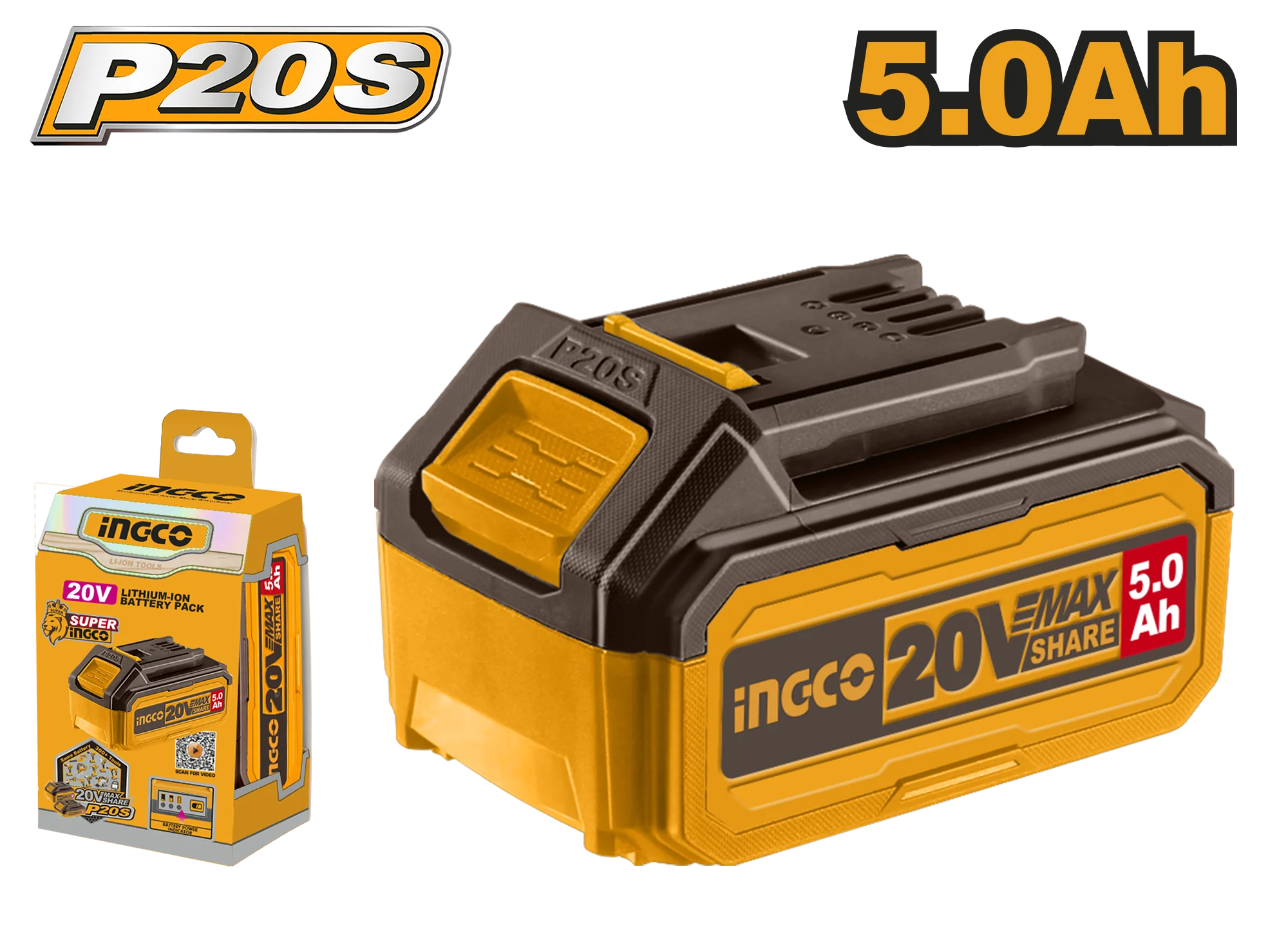 Acumulator Li-Ion 5.0Ah 20V INDUSTRIAL INGCO FBLI20031 Acumulator Li-Ion 5.0Ah 20V INDUSTRIAL INGCO FBLI20031