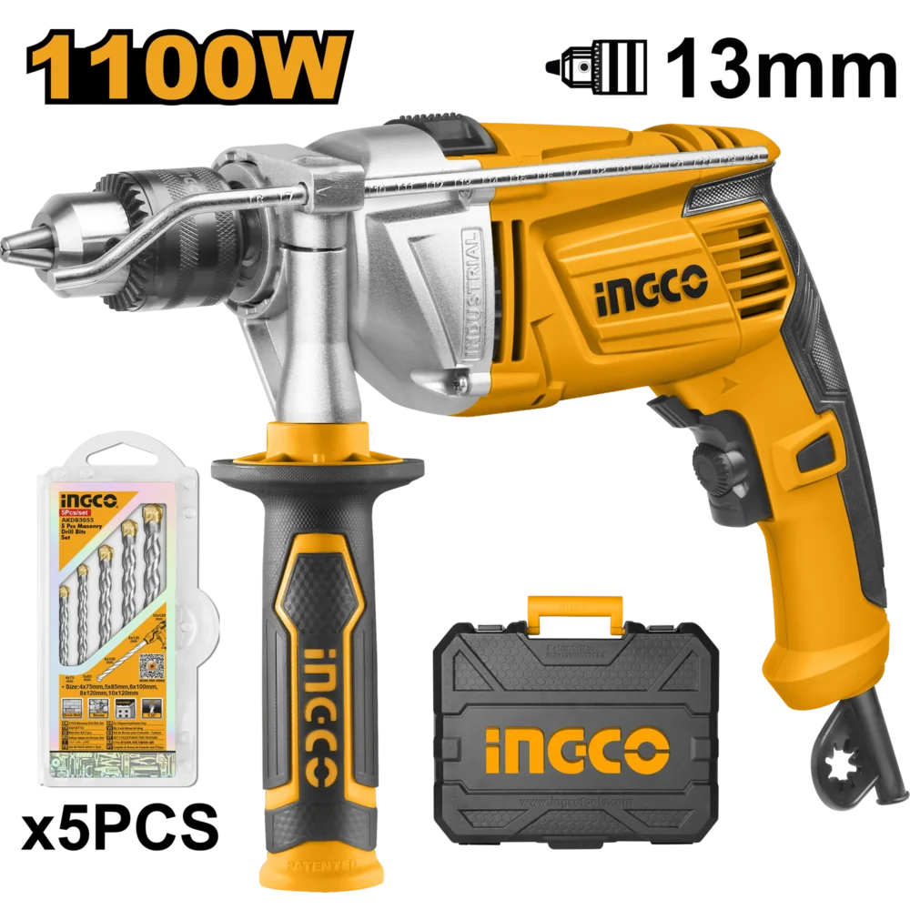 Mașină de găurit cu percuție 1100W INGCO ID11008-1