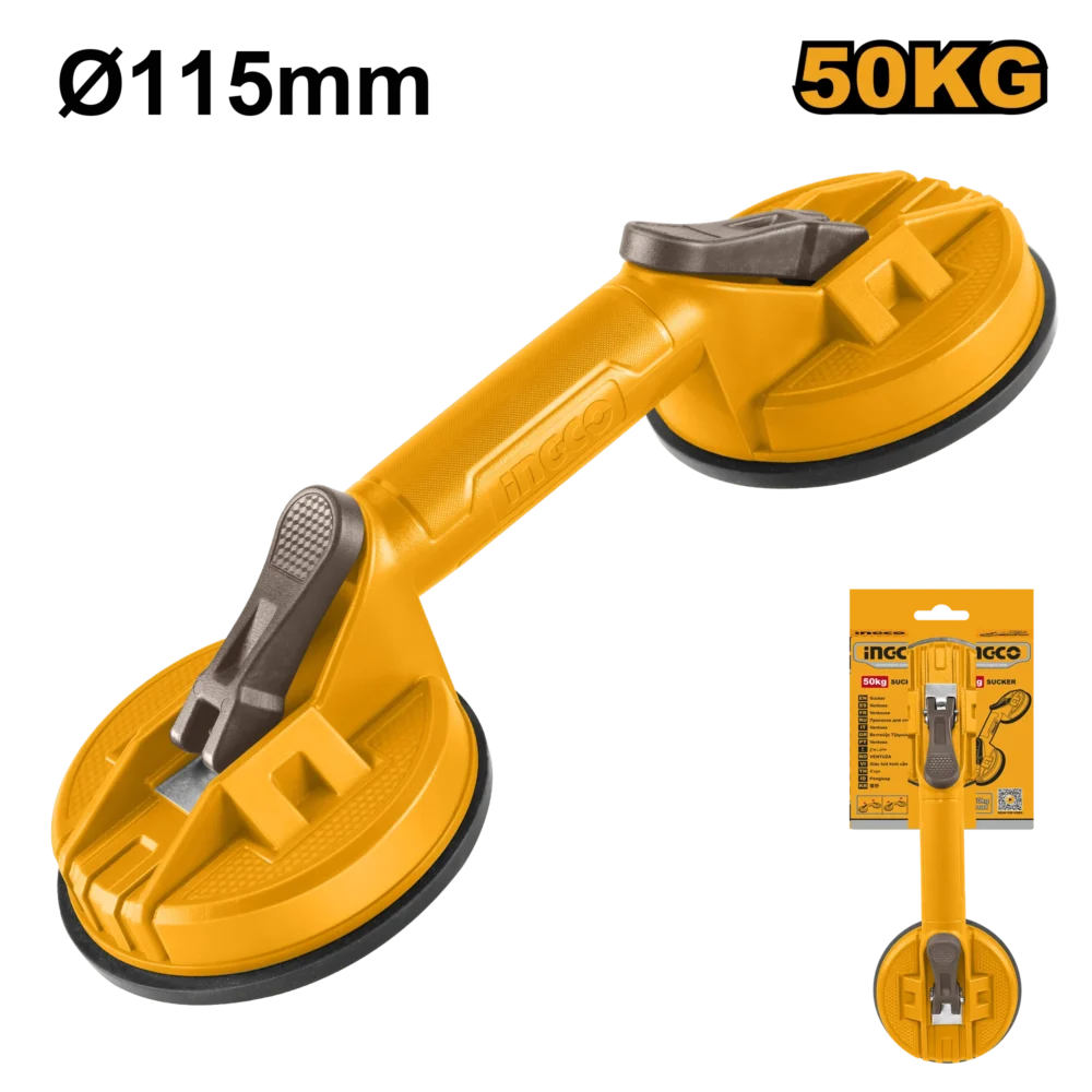 Ventuza dubla pentru sticla 115mm INGCO HSU025001