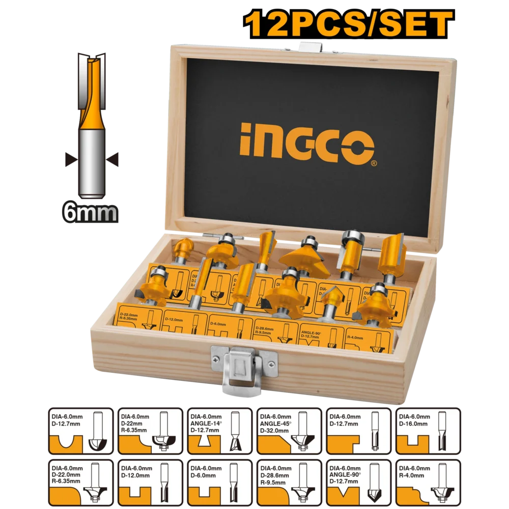Set freze 6mm 12buc. INGCO AKRT1201