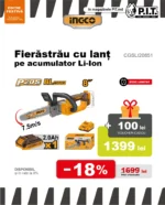 Ferestrau cu lant cu accumulator Li-Ion 20V/1*2.0Ah INGCO CGSLI20851