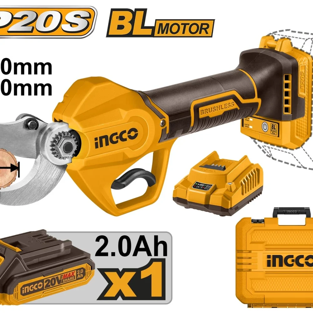 Foarfece cu acumulator Li-Ion 20V/1*2Ah 20-30mm  INDUSTRIAL INGCO CSSLI203083