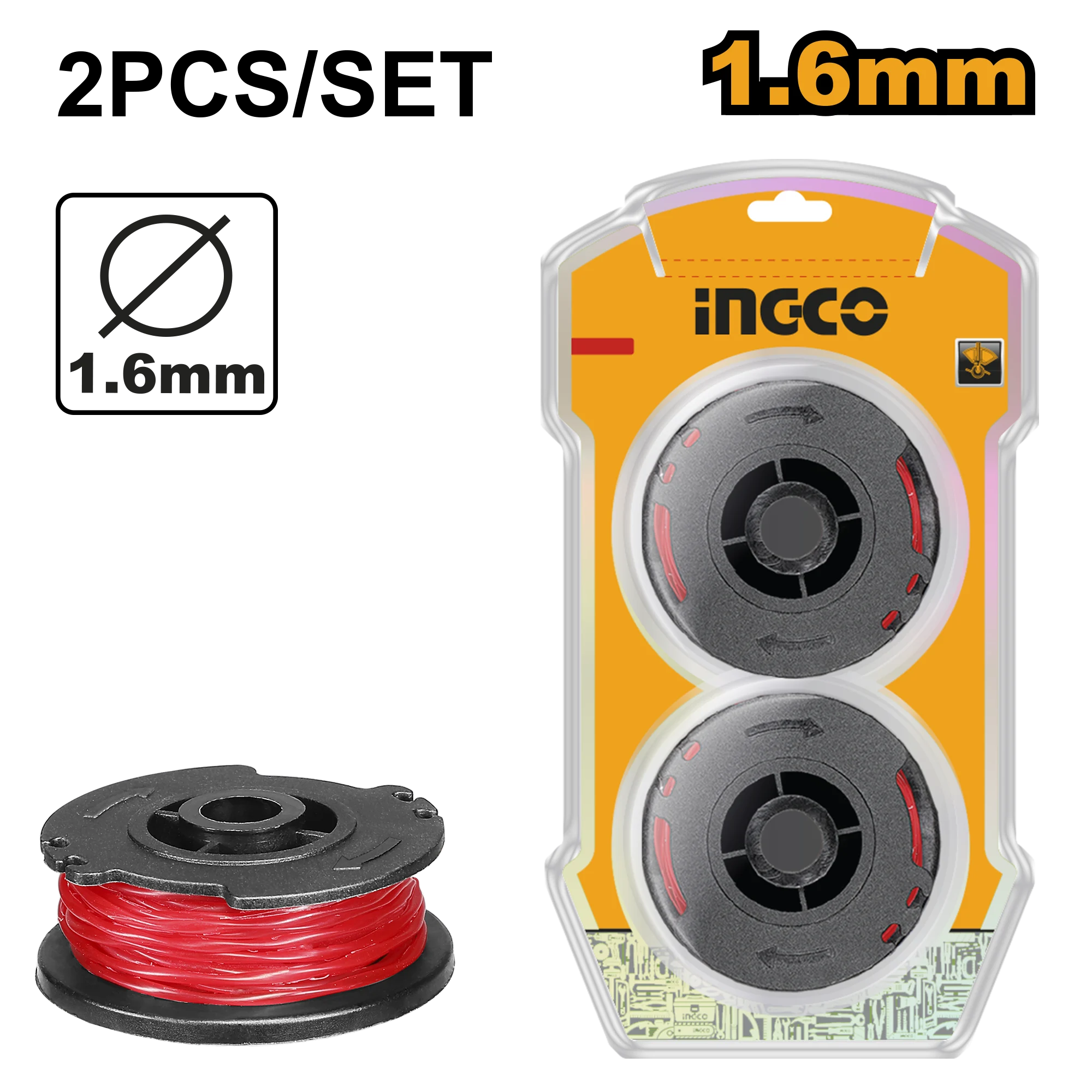 Set sârmă de tuns p/u trimer 1.6mm 5m 2buc. INGCO ALS1601 Set sârmă de tuns p/u trimer 1.6mm 5m 2buc. INGCO ALS1601