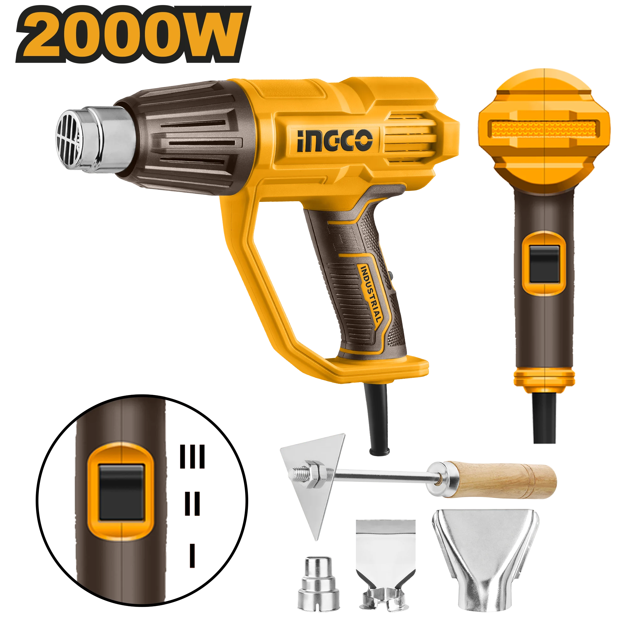 Фен индустриальный 2000W INGCO HG200078 Termosuflanta 2000W INGCO HG200078