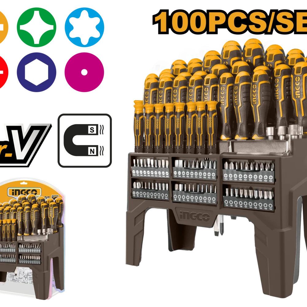 Set surubelnita 100buc. INGCO HKSD10028