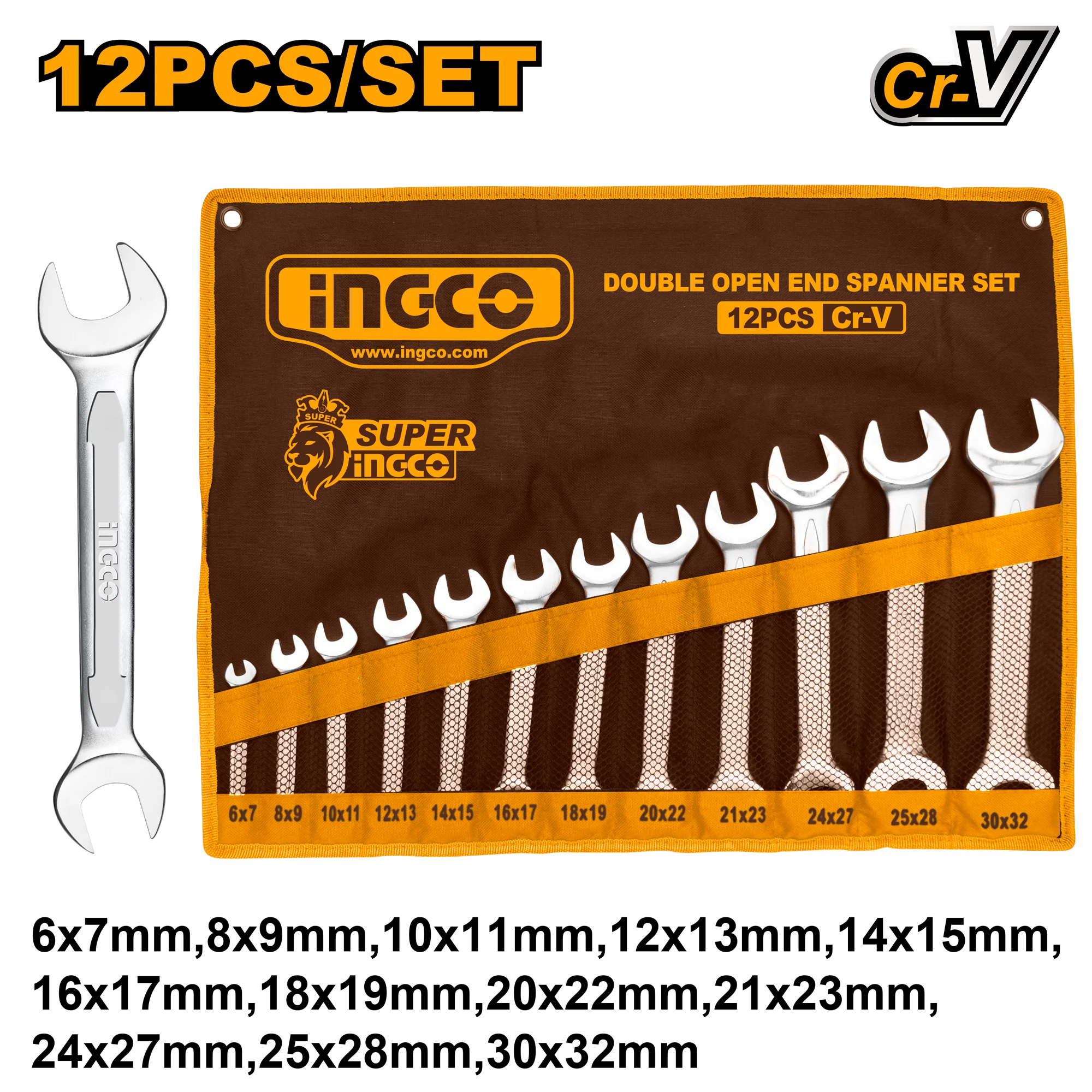 Set chei combinate 12 buc 6-32mm INGCO HKSPA2142 Set chei combinate 12 buc 6-32mm INGCO HKSPA2142