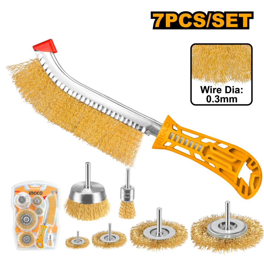 Set de perie slefuit cu sarma 7 buc INGCO WB10071