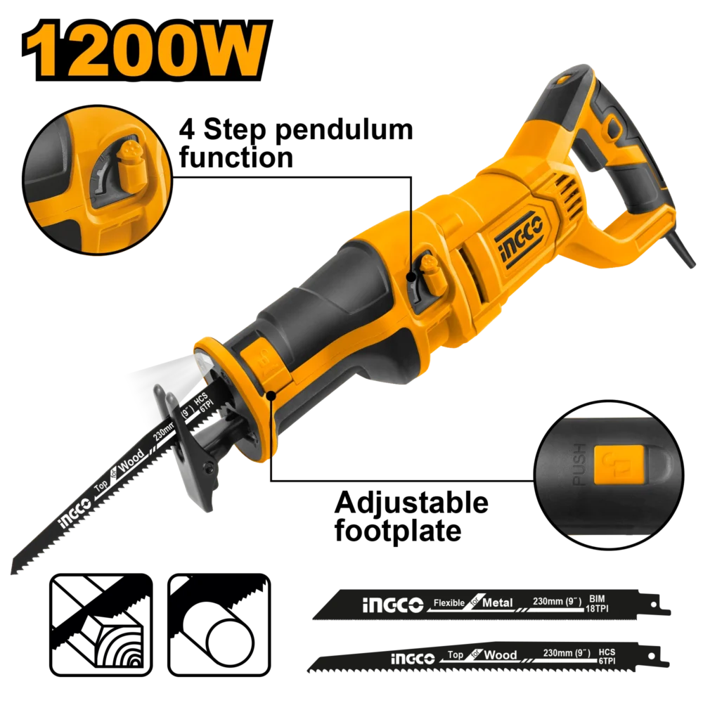 Fierăstrău alternativ 1200W INGCO RS12001