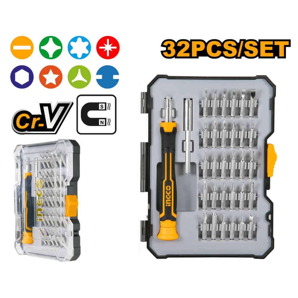 Set Surubelinite cu precizie 32buc. INGCO HKSDB0348