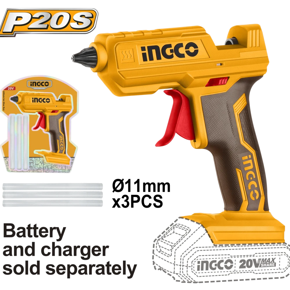 Pistol de lipit compatibil cu acumulator INGCO CGGLI2001