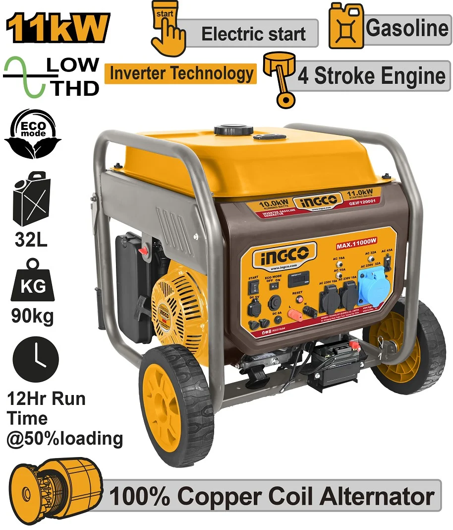 Генератор бензиновый 2200 Вт INGCO GEIF120001 GENERATOR PE BENZINA INGCO GEIF120001