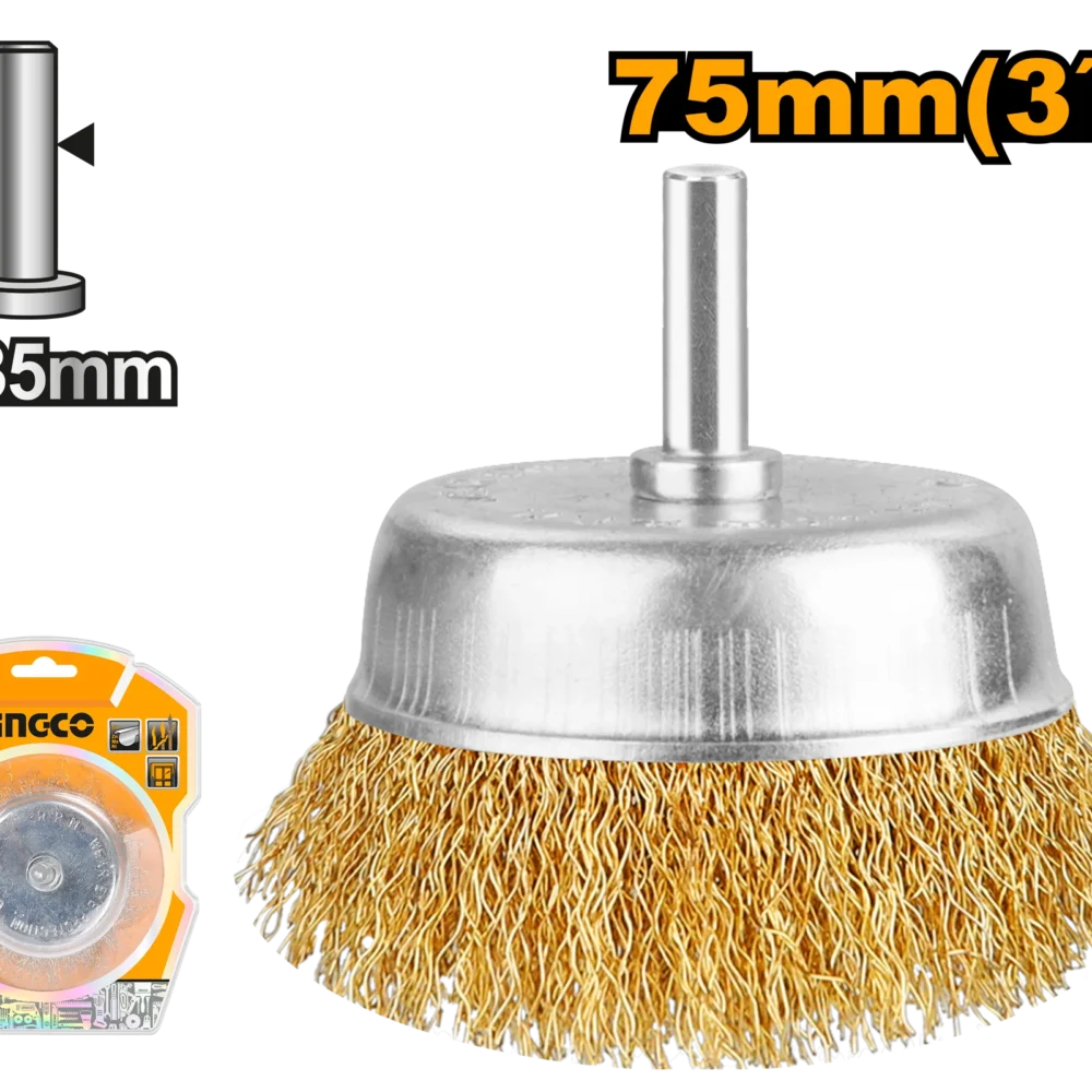 Perie cupa slefuit cu sarma 75mm INGCO WB30751