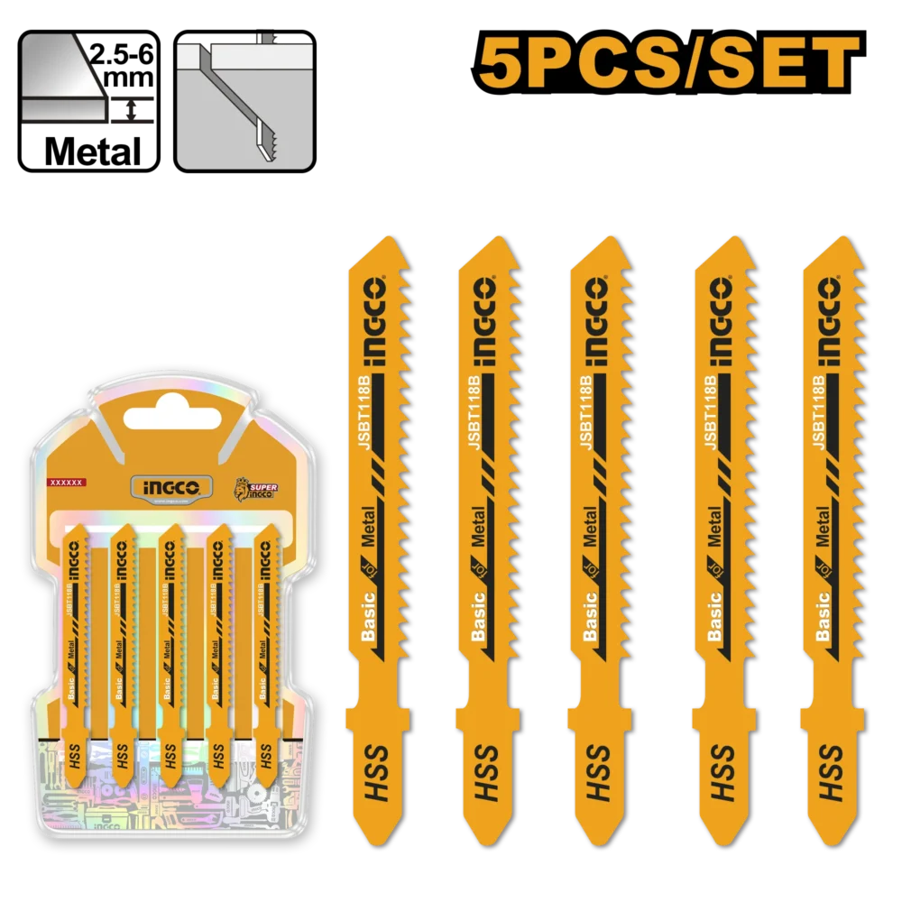 Set lame p/u ferestrau pendular pu metal 50mm  5buc INGCO JSBT118B