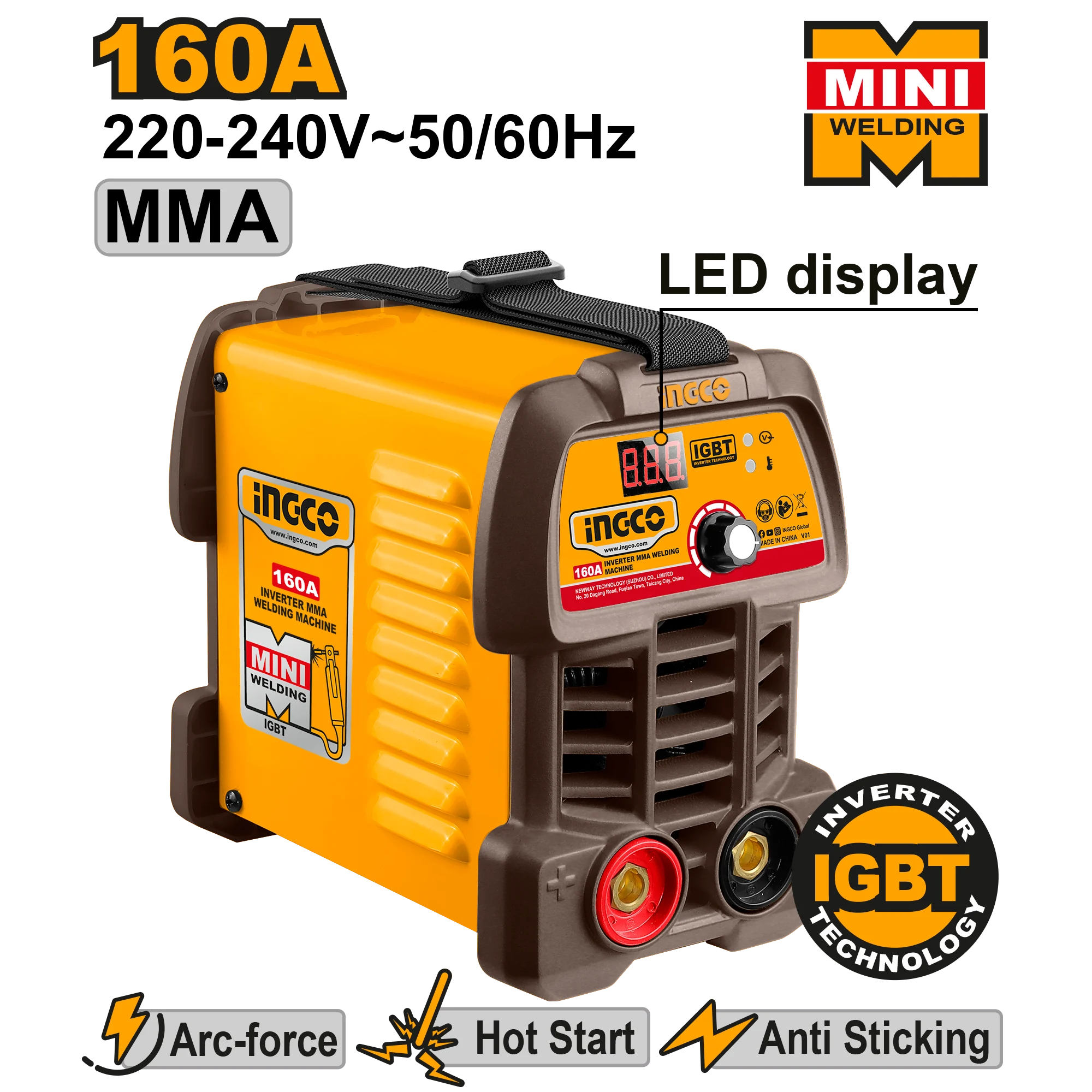 Сварочный аппарат160A INGCO ING-MMA16049 Aparat de sudat 160A INGCO ING-MMA16049