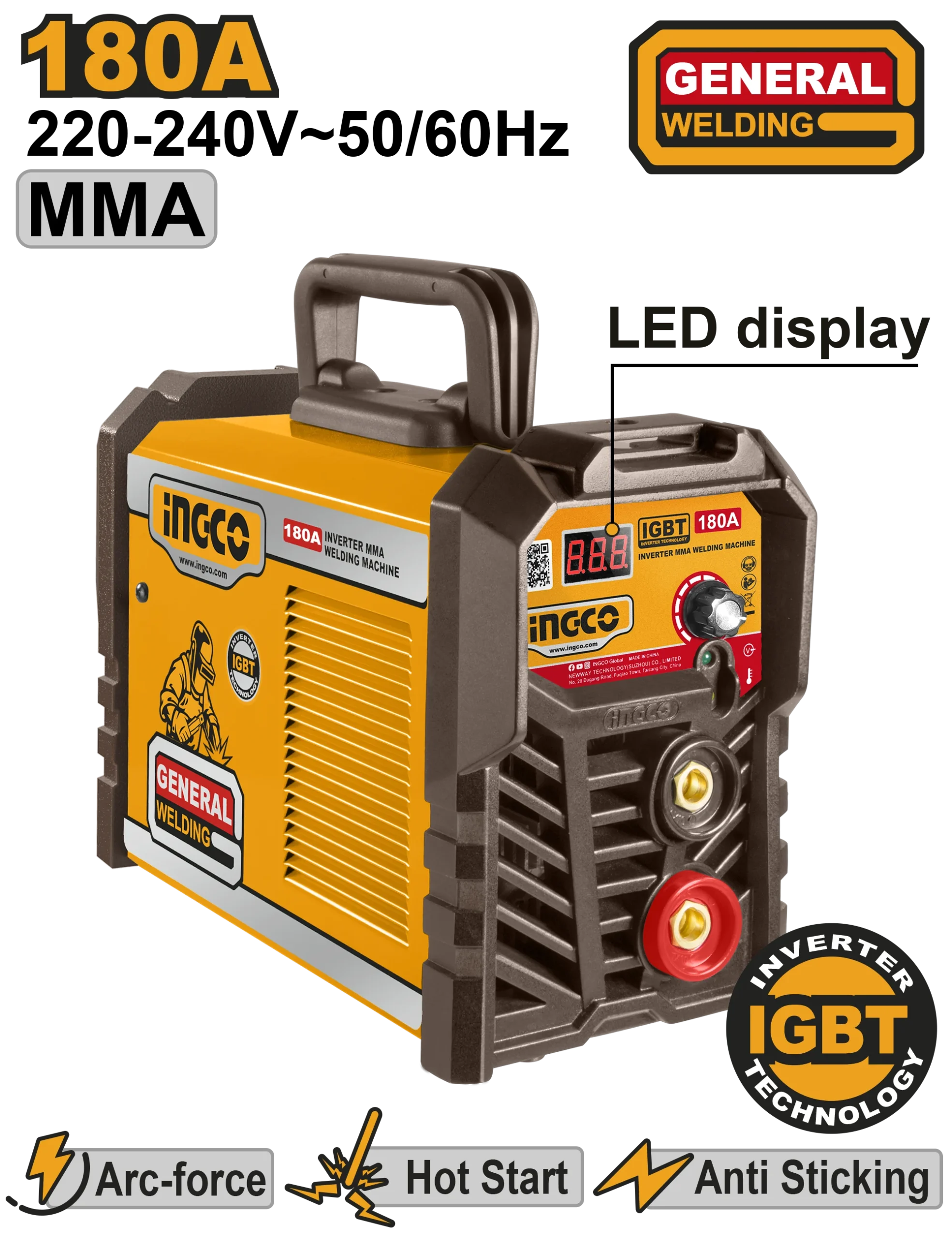 Сварочный аппарат180A INGCO ING-MMA18028 Aparat de sudat 180A INGCO ING-MMA18028