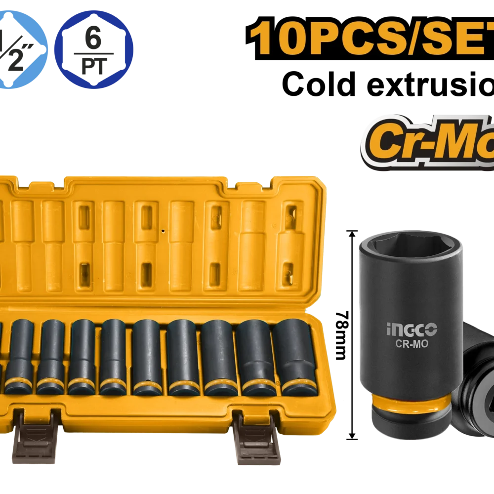 Set cap cheie tubulara 10-24mm impact lung INGCO HKISSD12102L