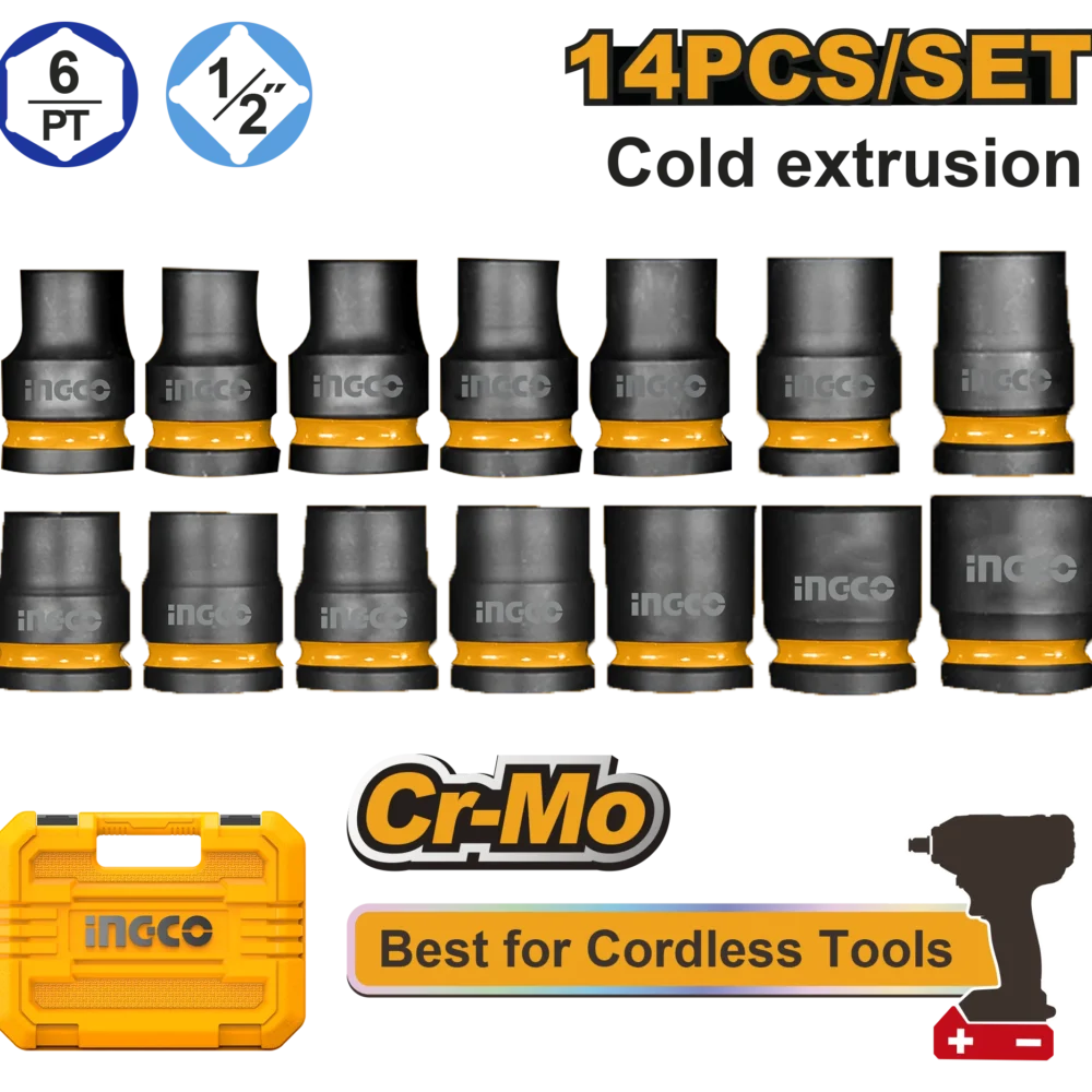 Set cap cheie tubulara 14 piese INGCO HKISSD12141