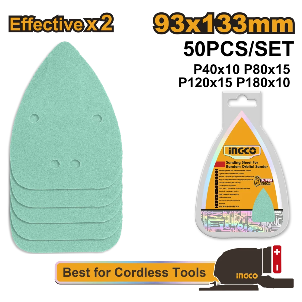 Set 50 buc hîrtie abrazivă 93*133mm INGCO AKTS931331
