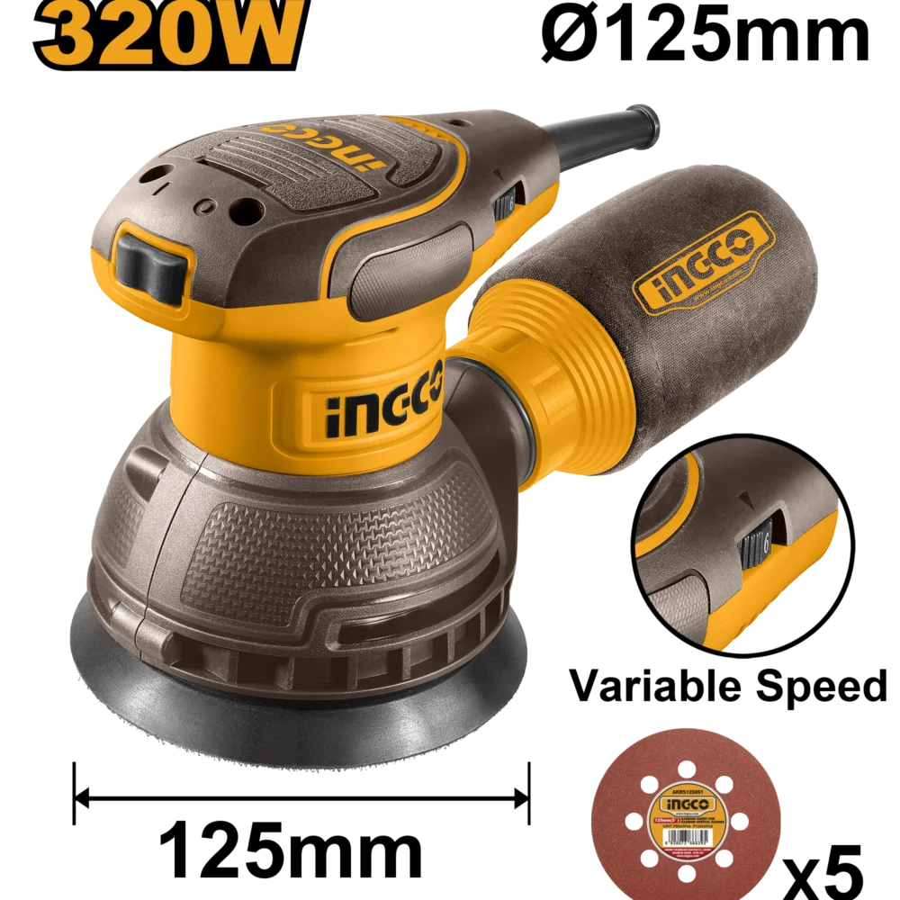 Masina de slefuit alternativ si orbital 320W 125mm INGCO RS3216