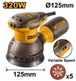 Masina de slefuit alternativ si orbital 320W 125mm INGCO RS3216