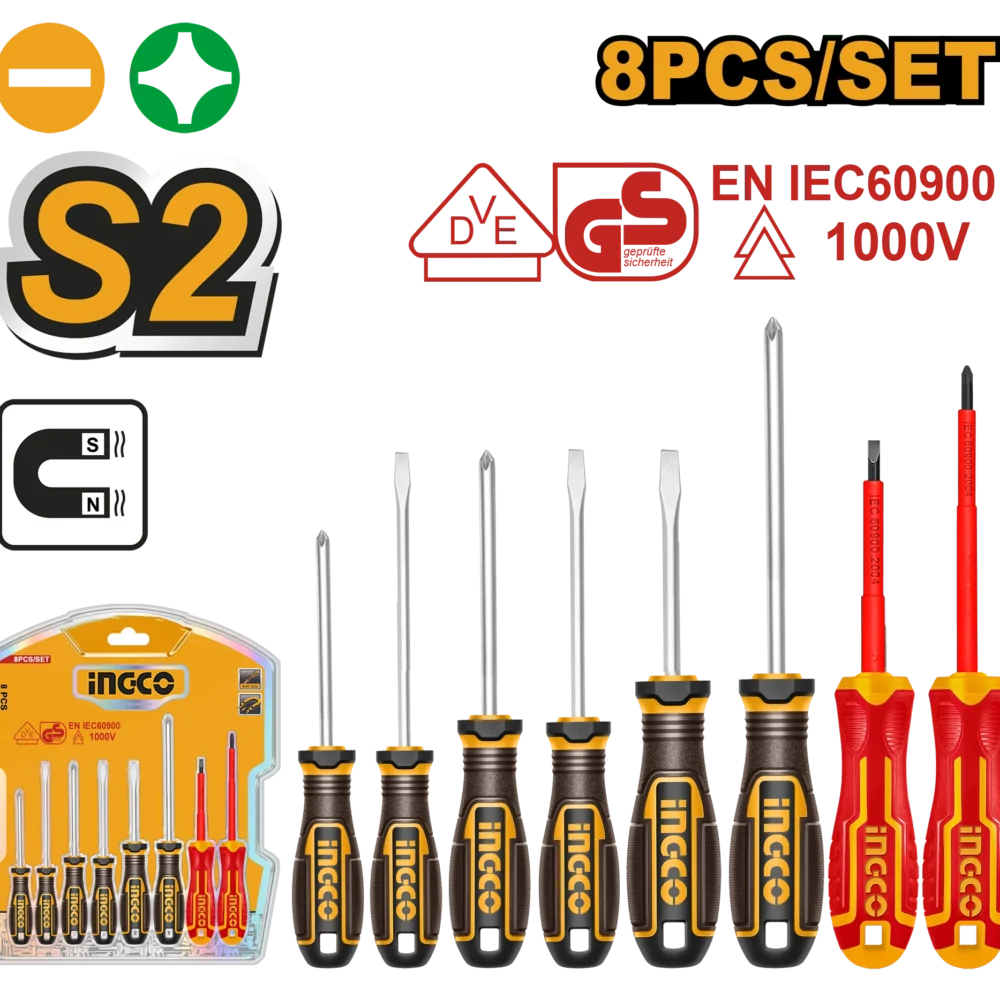Set surubelnita 8 buc INGCO HKSDS0838