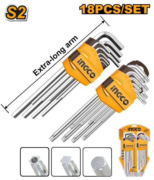 Set chei hexagonale 18 buc  INGCO HHKSET0181