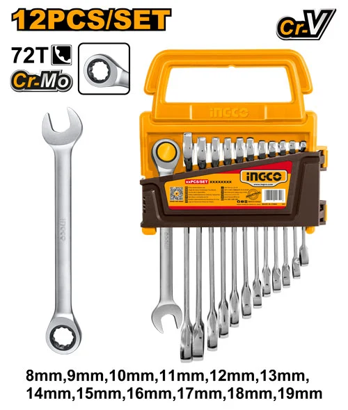 Set chei combinate 12 buc 8-19mm INDUSTRIAL INGCO HKSPAR1122