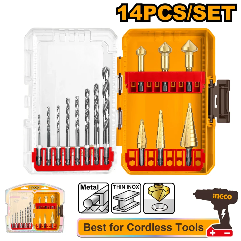Set burghiu metal 14buc. INGCO AKDL61401