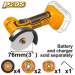 Mini polizor unghiular fara acumulator 20V INGCO CAGLI7601