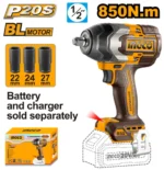 Masina de insurubat compatibillă cu acumulator 850Nm INGCO CIWLI20851