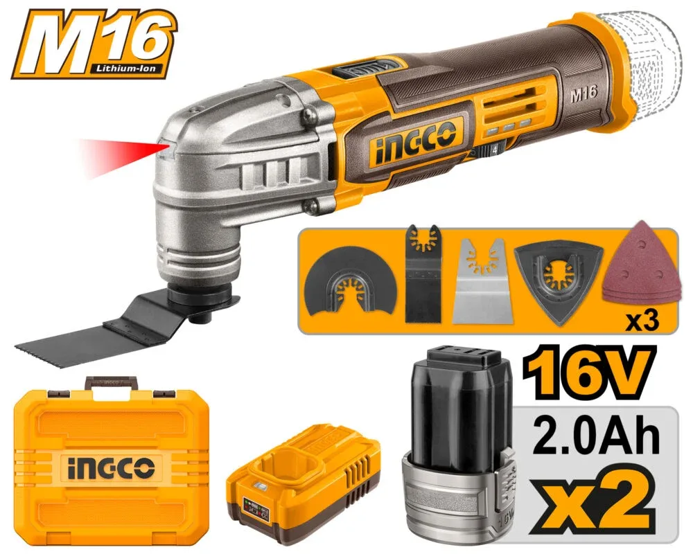 Masina multifunctionala cu acumulator 16V/2*2.0Ah INGCO CMLI16222