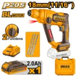 Ciocan rotopercutor cu acumulator 20V/1*2,0Ah 18mm BL motor  INGCO CRHLI201881