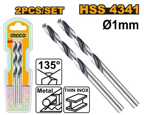 DBT1200014.jpg Set de burghie pentru metal HSS 2x1mm INGCO DBT1200014 - imagine 1