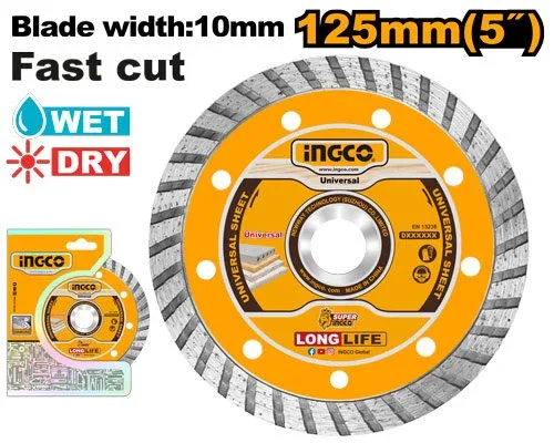 DMD031252.jpg Disc diamant turbo 125mm INGCO DMD031252 - imagine 1