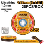 Set 25buc discuri p/u metal 115mm INGCO MCD11011525