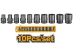 Set cap cheie tubulara pentru impact 10-24mm INGCO HKISSD12101