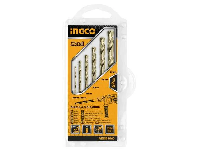 Set burgiuri pentru metal 6 buc 2-8mm INGCO AKDB1065