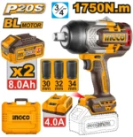 Mașină de înșurubat  cu acumulator 20V/2*8.0Ah 1750Nm  INDUSTRIAL INGCO CIWLI20175