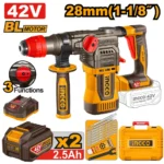 Ciocan rotopercutor 28mm cu acumulator 42V/2*2.5Ah INGCO CRHLI422882