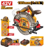 Fierăstrău circular cu acumulator 42V/1*2.5Ah, (motor fără perii)185 mm CSLI4218511 INGCO