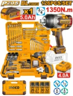 Set 126 buc instrumente cu CIWLI201351 cu acumulator 20V/1*5.0Ah INGCO HKTHP31261
