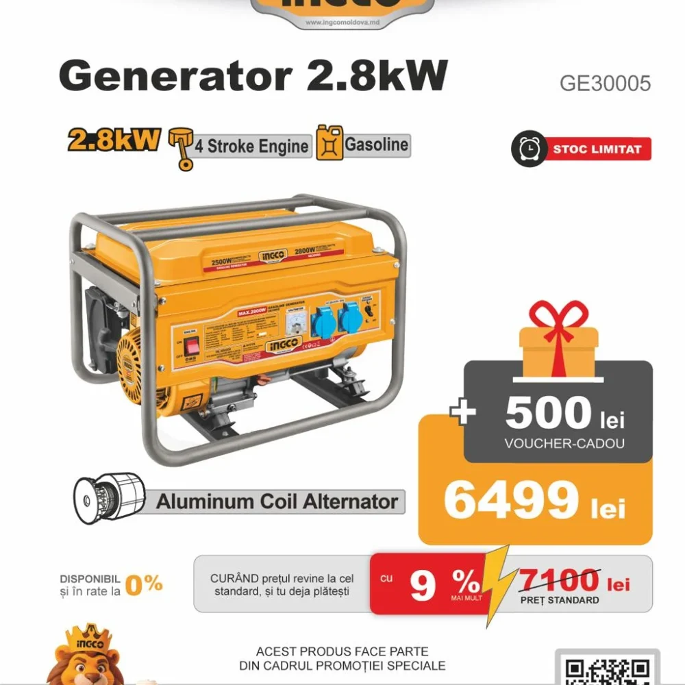 Generator pe benzină 2800kW INGCO GE30005