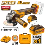 Polizor unghiular cu acumulator 20V/1*4Ah INGCO CAGLI2111561