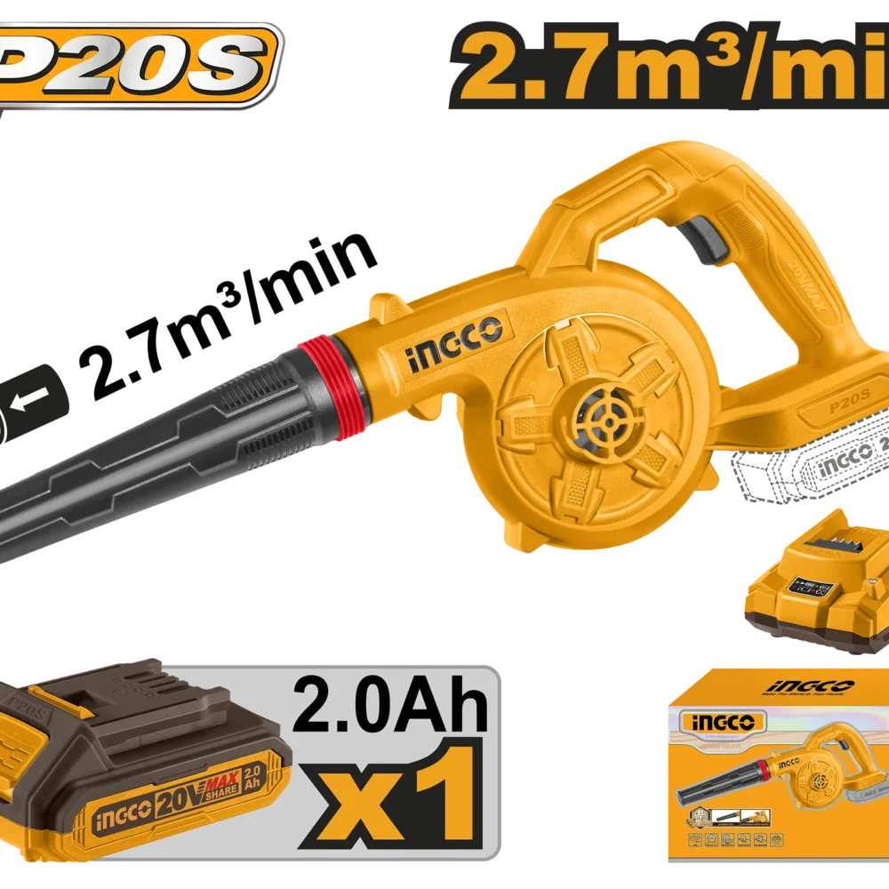 Suflanta frunze cu acumulator 20V/2.0Ah Li-Ion  INGCO CABLI200281