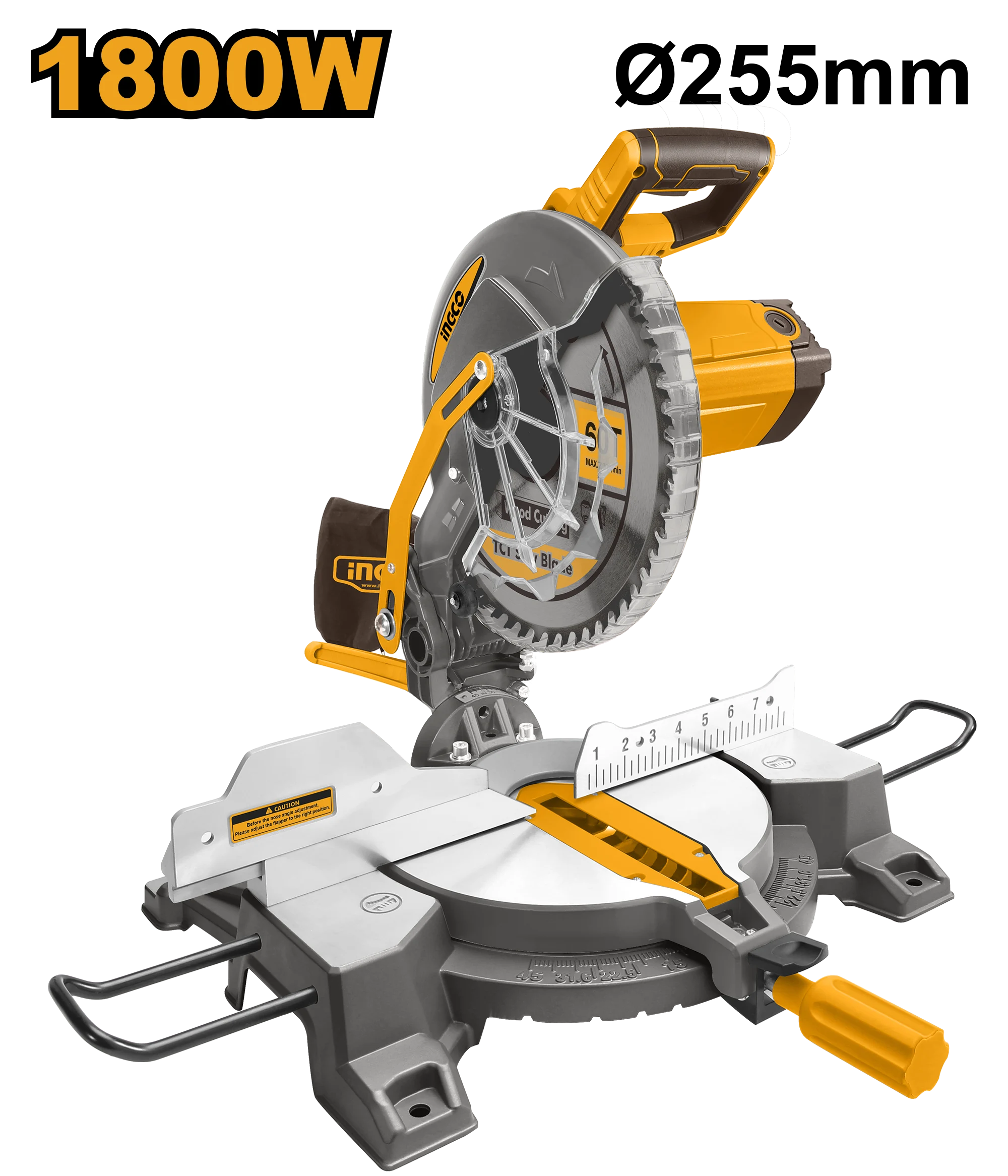 Пила торцовочная пила INGCO 1800W 255mm BMS18007 Masina de debitat lemn 1800W 255mm INGCO BMS18007
